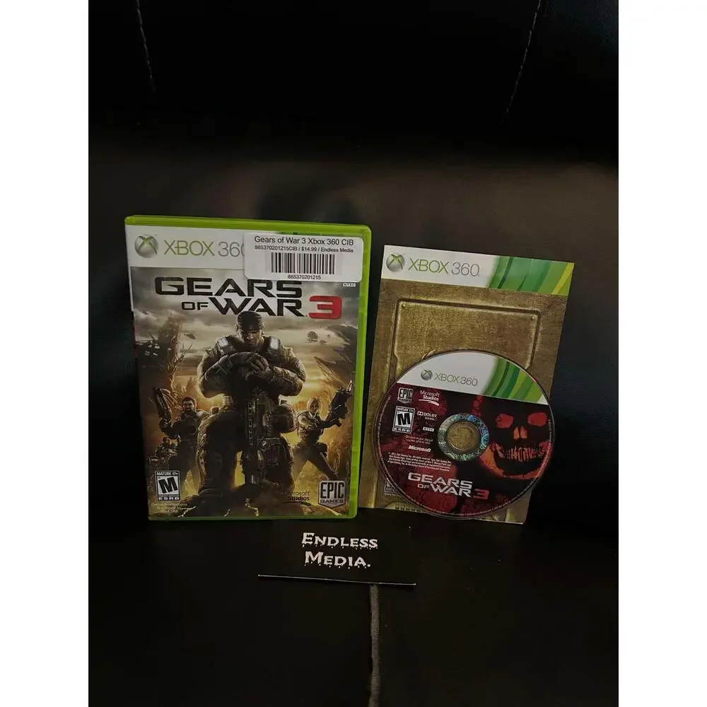 Gears of War 3 Microsoft Xbox 360 CIB Video Game